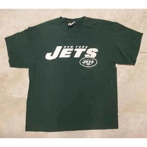 NFL Vintage 90s New York Jets Johnson NFL Football Nutmeg Lee Sport T Shirt XL